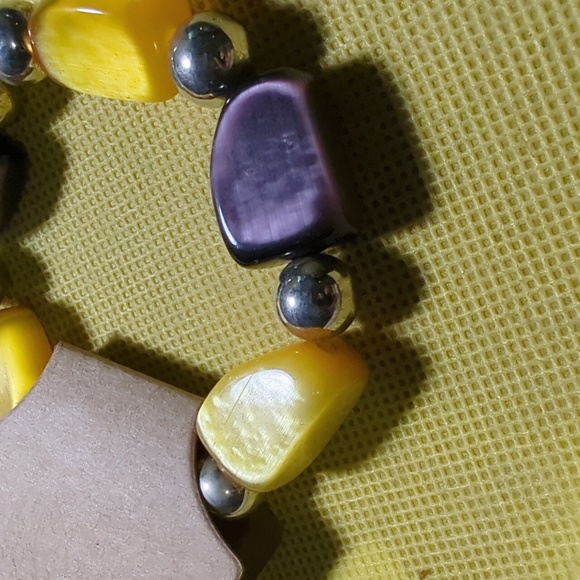 GORGEOUS BRACELET AMBER AMETHYST CHUNKY STONES AND SILVER NWOT - Picture 5 of 5